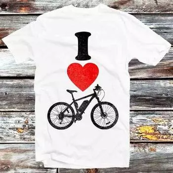 230 г/м 100% хлопок I Heart Bike Love Велоспорт футболка винтажный ретро подарок мужской женский унисекс мультфильм аниме топ футболка B1191 XXS белый
