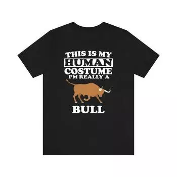 230 г/м 100% хлопок Это мой костюм человека Я действительно рубашка быка рубашка любителя быков рубашка быка подарок любителю быков подарок животному XXS чёрный