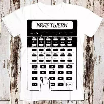 230 г/м 100% хлопок карманный калькулятор Kraftwerk Synth Pop футболка верхняя винтажная унисекс женская футболка 8283 XXS белый