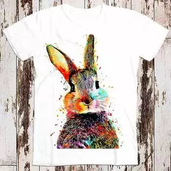 230 г/м 100% хлопок кролик акварель пасхальный мем День благодарения бестселлер футболка музыка ретро топ футболка подарок крутой унисекс 8501 XXS белый