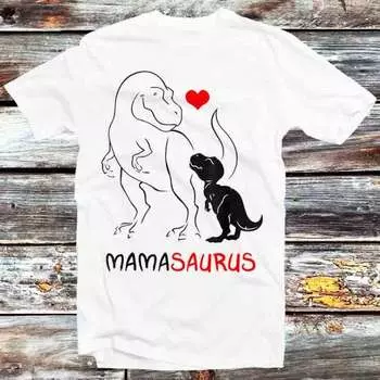 230 г/м 100% хлопок Mamasaurus Trex Mama Saurus Dinosaur Mom Подарочная футболка Винтажный ретро подарок Мужская женская унисекс мультяшный аниме-топ футболка B1128 XXS белый