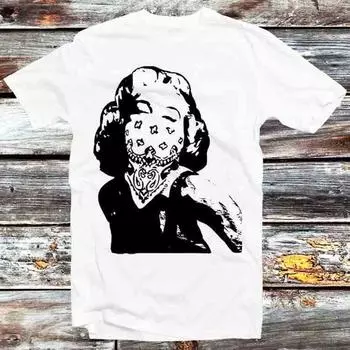 230 г/м 100% хлопок Мэрилин Монро одежда бандана гангста футболка винтаж ретро подарок мужская женская унисекс мультфильм аниме топ футболка B1255 XXS белый