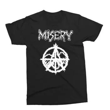 230 г/м 100% хлопок Miserydovet Shirtpunk Crust Grindcore Thrash Metal Animal Rights Apparel Merch Bands Doom XXS чёрный