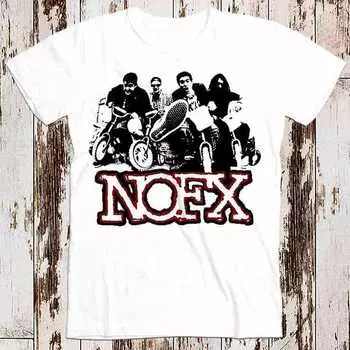 230 г/м 100% хлопок Nofx Music Band Live Concert Poster Хиппи Панк Бестселлер Футболка Музыка Ретро Топ Футболка Подарочная Крутая Унисекс 8588 XXS белый