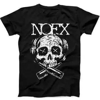 230 г/м 100% хлопок Nofx Skull Beer Music Band Never Trust A Hippie Music Gift Black Tee Футболка B200 XXS чёрный