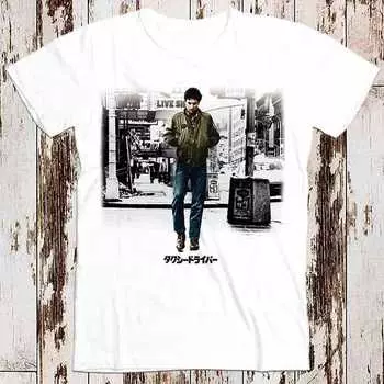 230 г/м 100% хлопок японский таксист фильм постер футболка топ винтажная унисекс женская футболка 8272 XXS белый