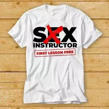 230 г/м 100% хлопок Секс-инструктор Первый урок бесплатно Бестселлер Футболка Культовый фильм Ретро Винтаж Топ Футболка 1993 XXS белый