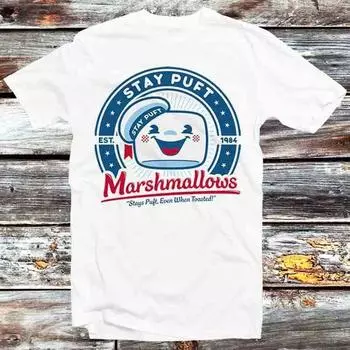 230 г/м 100% хлопок Stay Puft Ghostbusters 80-х годов культовый фильм Marshmellow футболка винтажный ретро крутой подарок мужской женский унисекс мультфильм аниме топ футболка B558 XXS белый