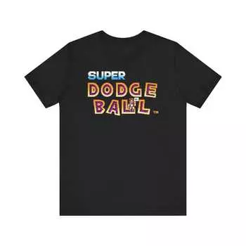 230 г/м 100% хлопок Super Dodge Ball Nes ретро-стиль логотип унисекс джерси короткий рукав футболка ностальгический отличный подарок для геймеров и коллекционеров XXS чёрный