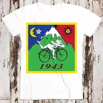 230 г/м 100% хлопок Terence Mckenna Bicycle Day Bike Trip 1943 Lsd Acid Dr Albert Hofmann бестселлер футболка ретро топ футболка подарок унисекс 8632 XXS белый