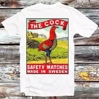 230 г/м 100% хлопок The Cock Safety Matches Made In Sweden футболка винтажная ретро крутой подарок мужская женская унисекс мультфильм аниме топ футболка B1060 XXS белый