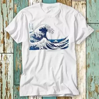 230 г/м 100% хлопок The Great Wave Off Kanagawa Under Wave Ramen Art футболка топ дизайн унисекс женская мужская футболка ретро мода винтажная рубашка S768 XXS белый