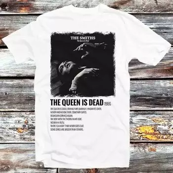 230 г/м 100% хлопок The Smiths Queen Is Dead 1986 Tour винтажный постер альбом виниловая обложка топ 80-х музыка футболка винтажный подарок унисекс топ футболка B907 XXS белый
