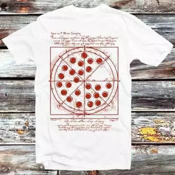 230 г/м 100% хлопок Витрувианская пицца Леонардо да Винчи Паук Том Фильм Футболка Винтаж Ретро Крутой подарок Мужская Женская Унисекс Мультфильм Аниме Футболка B643 XXS белый