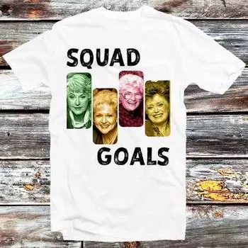 230 г/м 100% хлопок Золотая женская команда цели команды 80-х годов ТВ футболка винтаж ретро крутой подарок мужская женская унисекс мультфильм аниме топ футболка B475 XXS белый