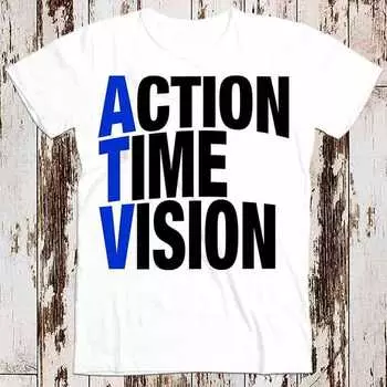 230 Gsm 100% Cotton Alternative Tv T Shirt B1918 Action Time Vision Box Set Best Seller T Shirt Music Retro Top Tee Gift Cool Unisex 8493 XXS белый