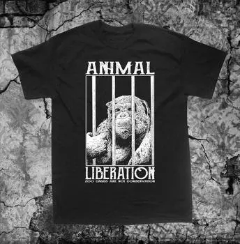 230 Gsm 100% Cotton Animal Liberation Shirtvegetarian Vegan T Crust Punk Anarcho Anti Zoo Front Alf Animal Welfare Rights Elf Earth First Anarchy Gove XXS чёрный