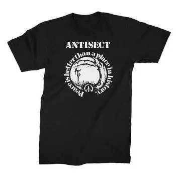 230 Gsm 100% Cotton Anti Sectpeace Is Bettert Shirtpunk Crust Grindcore Thrash Metal Animal Rights Apparel Merch Bands XXS чёрный