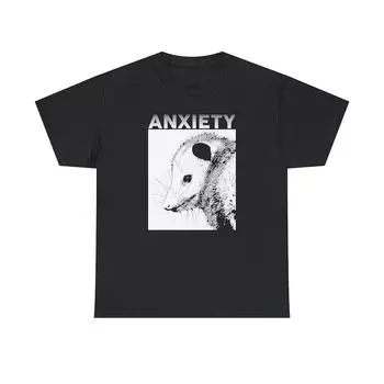 230 Gsm 100% Cotton Anxiety Opossum T Shirt XXS чёрный