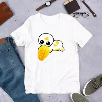 230 Gsm 100% Cotton Autism Creature Tbh Creature Eating Mango Shirt Neurodiversity Awareness Yippee Creature Funny Meme Unhinged Gift For Autistic Tee XXS белый