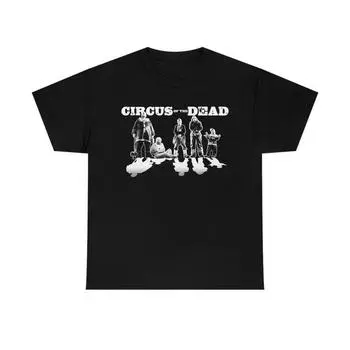 230 Gsm 100% Cotton Circus Of The Dead Line Up T Shirt Designed By John Mata XXS чёрный