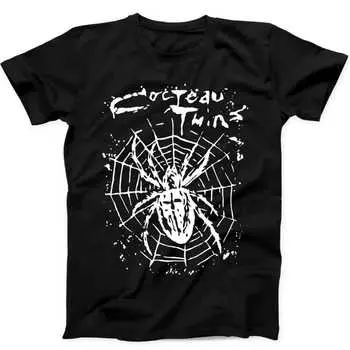 230 Gsm 100% Cotton Cocteau Twins Spider Punk Rock Music Gift Tee Black T Shirt B121 XXS чёрный