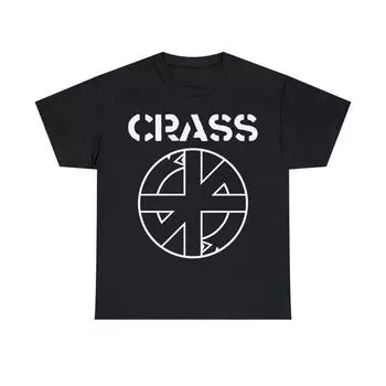 230 Gsm 100% Cotton Crass T Shirt Anarcho Punk Mdc Subhumans Amebix Flux Of Pink Indians Poison Girls Conflict Gbh Unisex Heavy Cotton T Shirt XXS чёрный