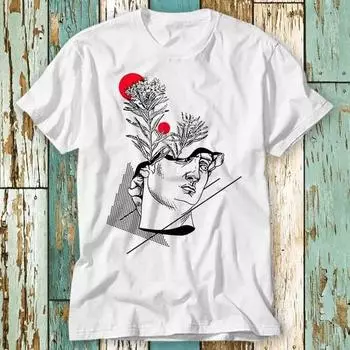 230 Gsm 100% Cotton David Statue Art Michelangelo Japan T Shirt Top Design Unisex Ladies Mens Tee Retro Fashion Vintage Shirt S819 XXS белый