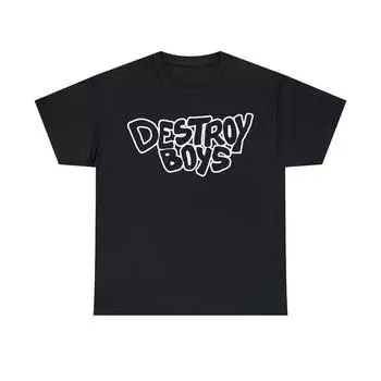 230 Gsm 100% Cotton Destroy Boys T Shirt Bay Area Punk Alexia Roditis Bratmobile Grlwood Dazey And The Scouts The Regrettes Unisex Heavy Cotton T Shir XXS чёрный