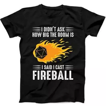 230 Gsm 100% Cotton Dm I Cast Fireball Dnd Dragon Dungeon Master Wizard Gift Tee Black T Shirt B36 XXS чёрный