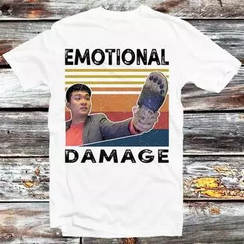 230 Gsm 100% Cotton Emotional Damage Meme Funny Parody Joke T Shirt Vintage Retro Cool Gift Mens Womens Unisex Cartoon Anime Top Tee B327 XXS белый
