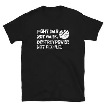 230 Gsm 100% Cotton Fight War Not Wars Shirt XXS чёрный