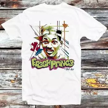 230 Gsm 100% Cotton Fresh Prince Of Bel Air Will Smith 90S Film T Shirt Vintage Retro Cool Gift Mens Womens Unisex Cartoon Anime Top Tee B476 XXS белый