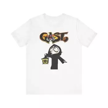 230 Gsm 100% Cotton Gast 90S Pc Game Retro Style Cover Art Unisex Jersey Short Sleeve Tee XXS белый