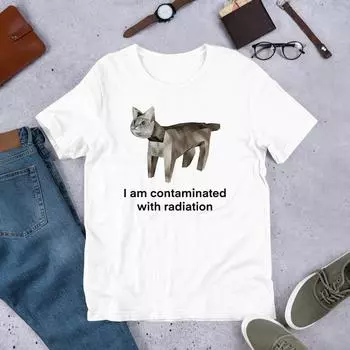 230 Gsm 100% Cotton I Am Contaminated Funny Cat Meme Shirtironic Shirtweirdcore Clothinglow Poly Felineoddly Specificunhingedcursed XXS белый
