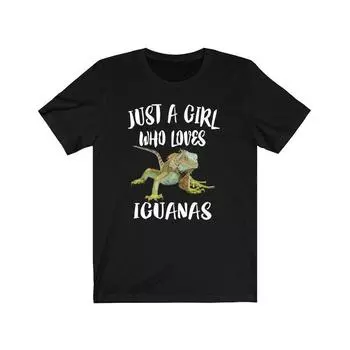 230 Gsm 100% Cotton Just A Girl Who Loves Iguanas Shirt Iguana Lover Shirt Lizard Lover Gift Lizard Shirt Adult Toddler Infant Kids Gift T Shirt XXS чёрный