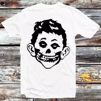 230 Gsm 100% Cotton Mad Skull Eat Children Horror T Shirt Vintage Retro Cool Gift Mens Womens Unisex Cartoon Anime Top Tee B1039 XXS белый