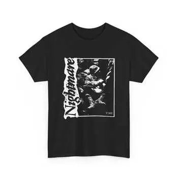 230 Gsm 100% Cotton Nightmare T Shirt Oldschool Japanese Hardcore Crust Punk XXS чёрный