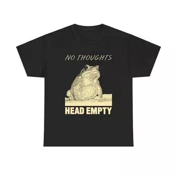 230 Gsm 100% Cotton No Thoughts Frog T Shirt XXS чёрный