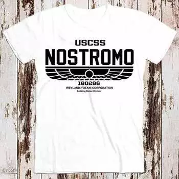230 Gsm 100% Cotton Nostromo 180286 Alien Uscss Weyland Best Seller T Shirt Music Retro Top Tee Gift Cool Unisex 8592 XXS белый