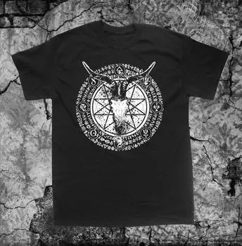 230 Gsm 100% Cotton Occult Shirtcat Star Pentagram Symbol Memento Mori Skull Occult Gothic Skeleton Medieval Grunge Witchcraft Halloween Satanic Hipst XXS чёрный