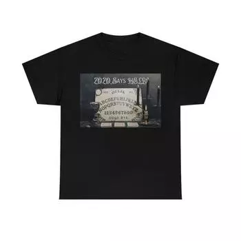 230 Gsm 100% Cotton Oujia Board Zozo Says Hello Occult Horror Unisex Heavy Cotton Tee XXS чёрный