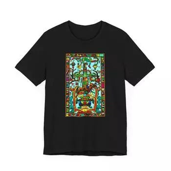 230 Gsm 100% Cotton Pacal The Great Mayan Unisex Jersey Short Sleeve Tee K Inich Janaab Pakal Ancient Mexican XXS чёрный