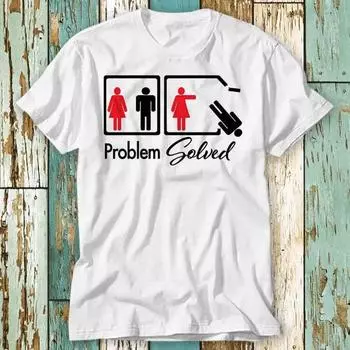 230 Gsm 100% Cotton Problem Solved Feminist T Shirt Top Design Unisex Ladies Mens Tee Retro Fashion Vintage Shirt S828 XXS белый