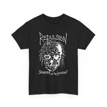 230 Gsm 100% Cotton Repulsion Tee Shirt Unisex Grindcore 6 Colorways XXS чёрный