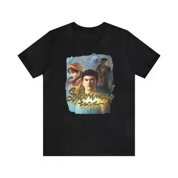 230 Gsm 100% Cotton Shenmue Sega Dreamcast Cover Art Retro Style Unisex Short Sleeve T Shirt XXS чёрный