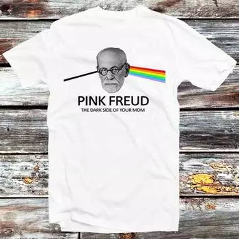 230 Gsm 100% Cotton Sigmund Pink Freud T Shirt Vintage Retro Cool Gift Mens Womens Unisex Cartoon Anime Top Tee B414 XXS белый