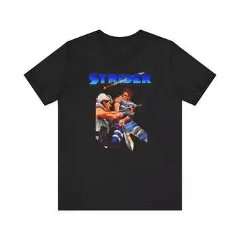 230 Gsm 100% Cotton Strider Nes Retro Style Cover Art Unisex Jersey Short Sleeve Tee XXS чёрный