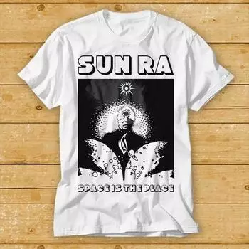 230 Gsm 100% Cotton Sun Ra T Shirt Music Free 70S Jazz Unisex Retro Vintage Gift Top Tee 2124 XXS белый