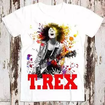 230 Gsm 100% Cotton T Rex Rock Band Mark Bolan Music Tee Top Unisex Ladies Vintage T Shirt 8246 XXS белый